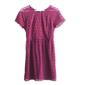 Free People Burgundy Lace Skater Dress Short